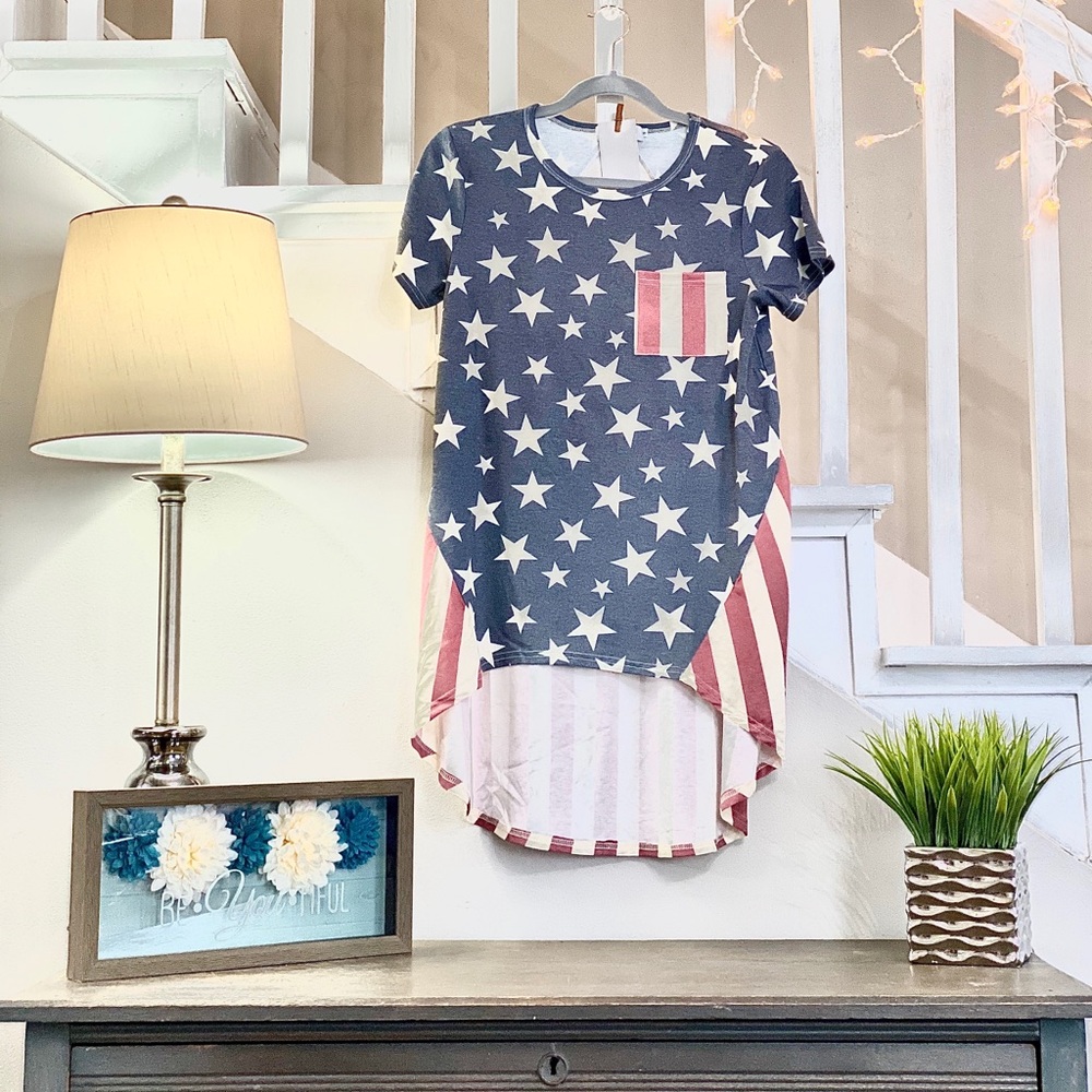 Just arrived! Vintage washed USA high low t-shirt!